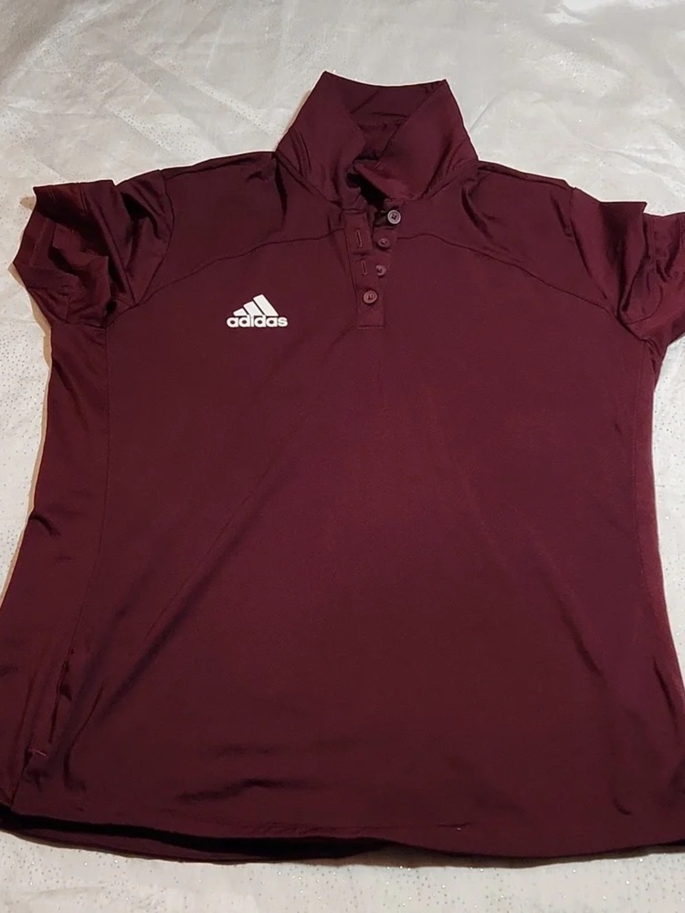 adidas Kids Maroon/Burgundy Polo Shirt with Logo